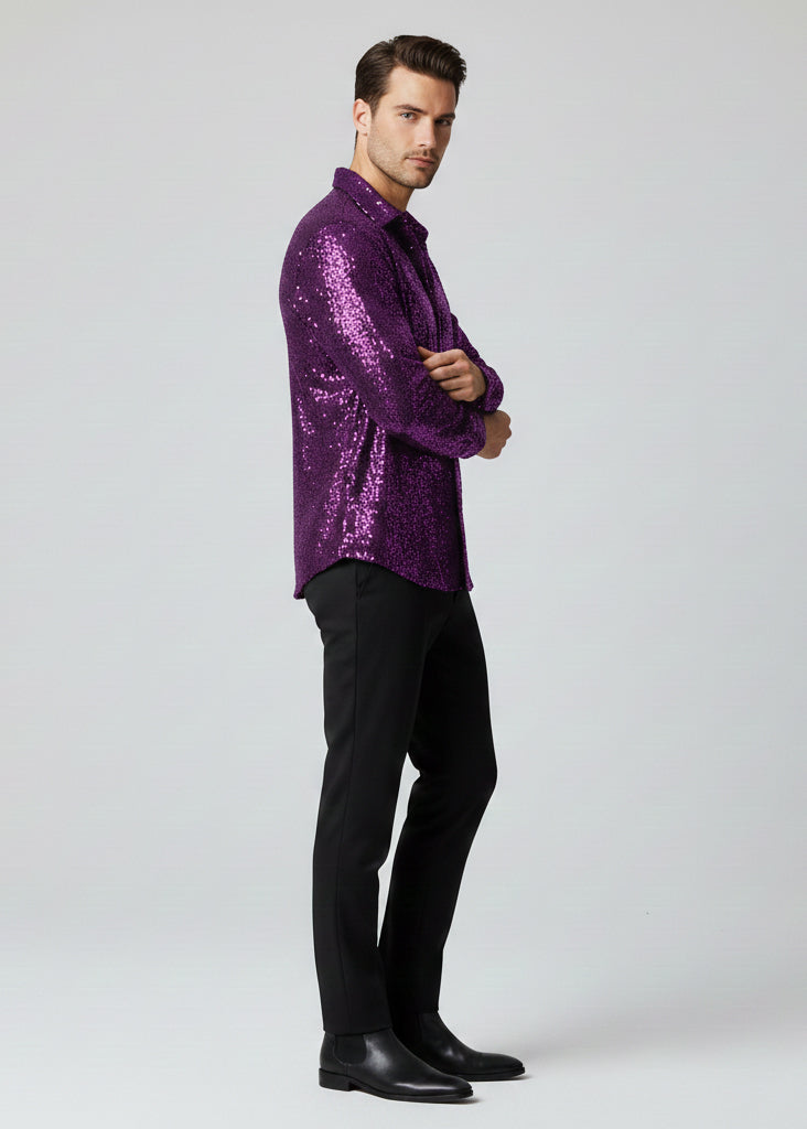 Sequins Long Sleeve Shirt