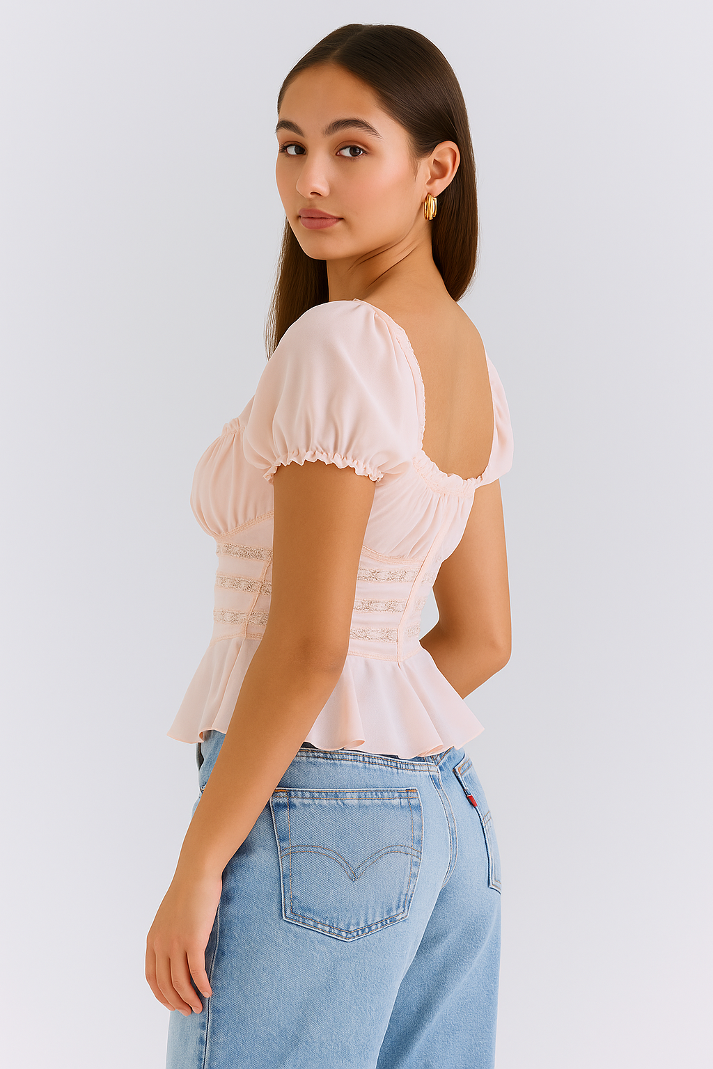 Blush Belle Puff Sleeve Lace Top
