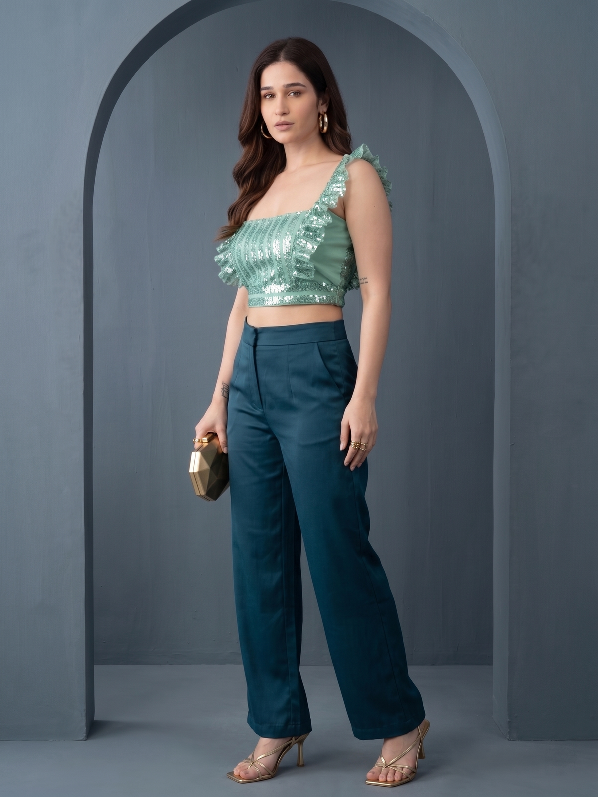 Square Neck Frill Top