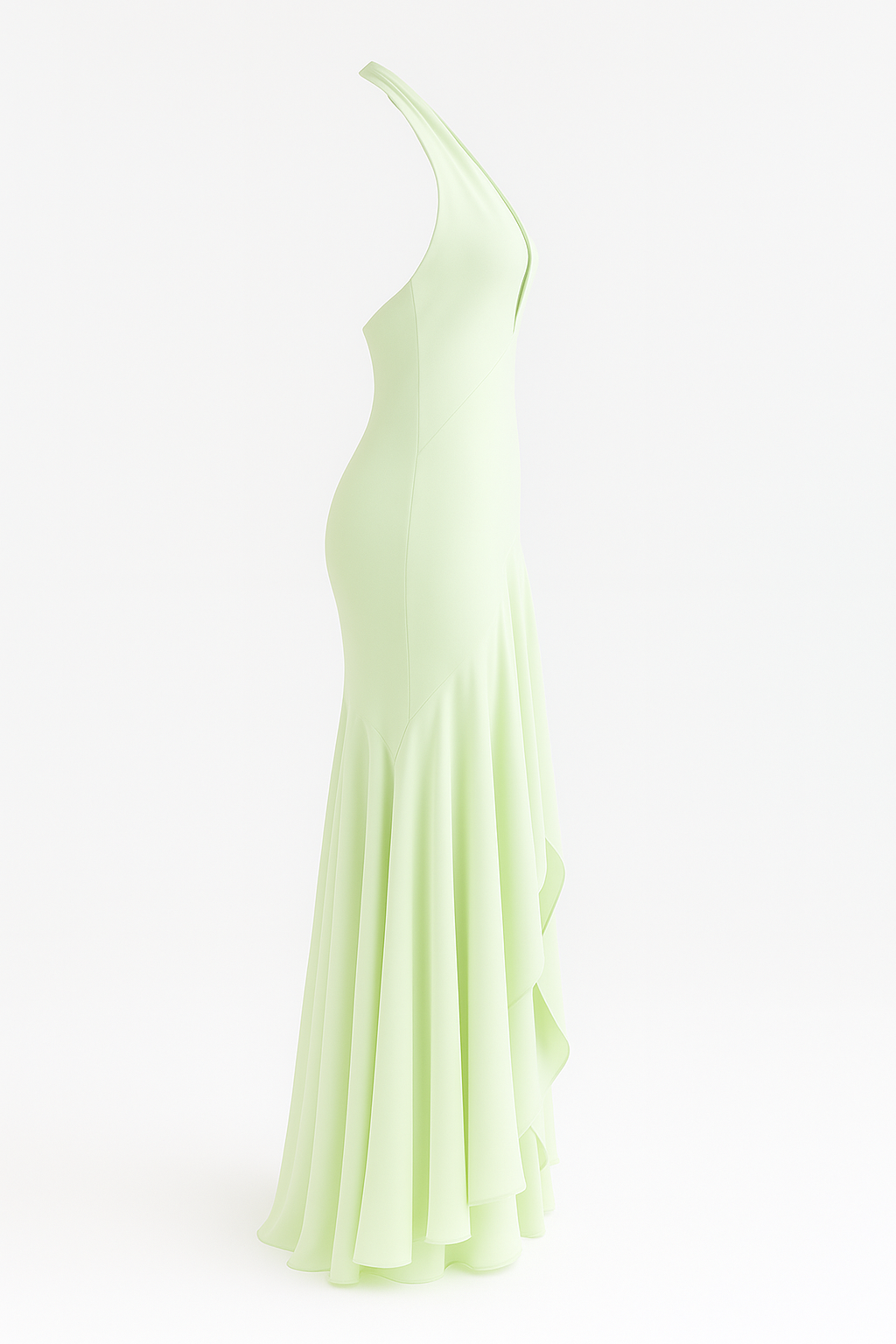 Halter Neck Plunging Backless Maxi Dress