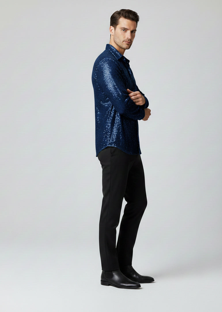 Sequins Long Sleeve Shirt
