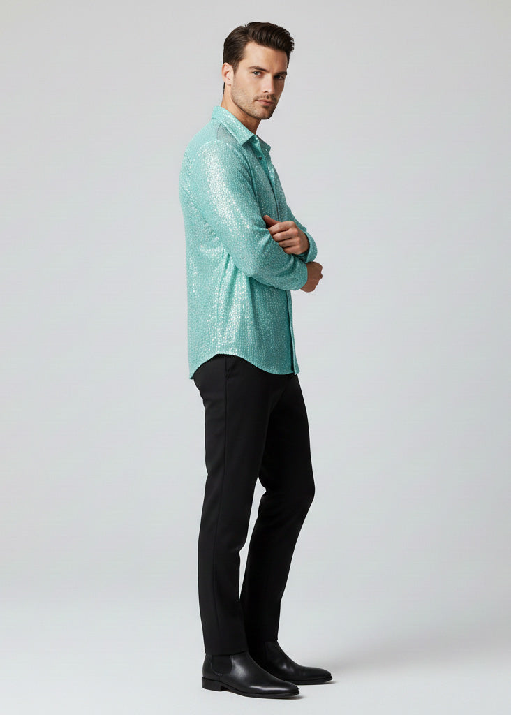 Sequins Long Sleeve Shirt
