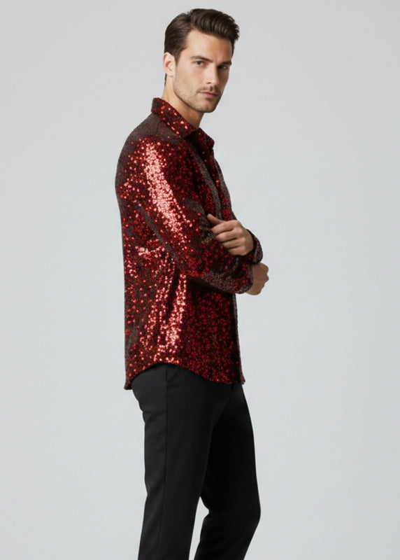 Sequins Long Sleeve Shirt