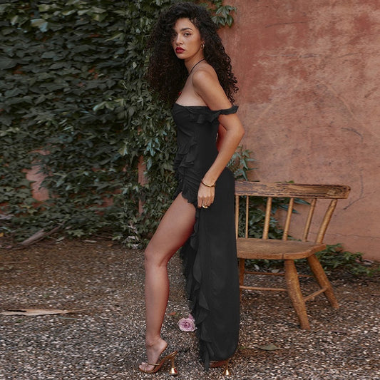 Summer Ruffles Slit Dress