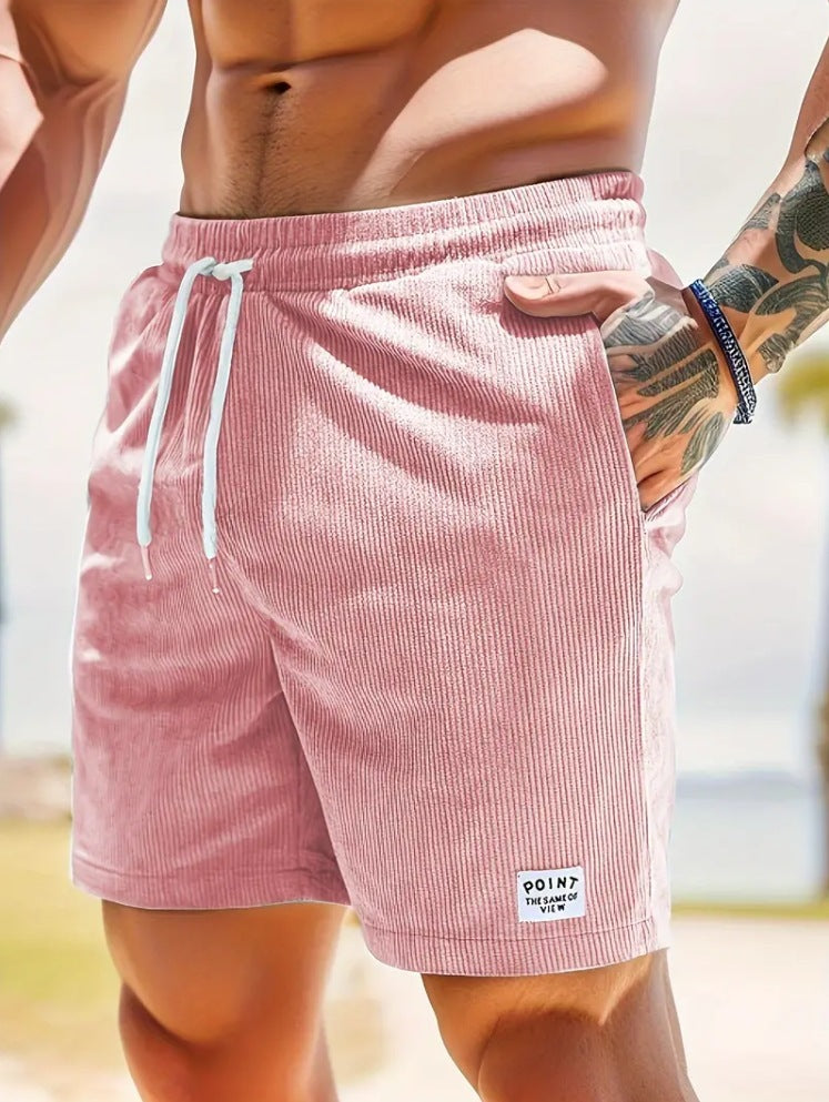 Mens Drawstring Corduroy Shorts