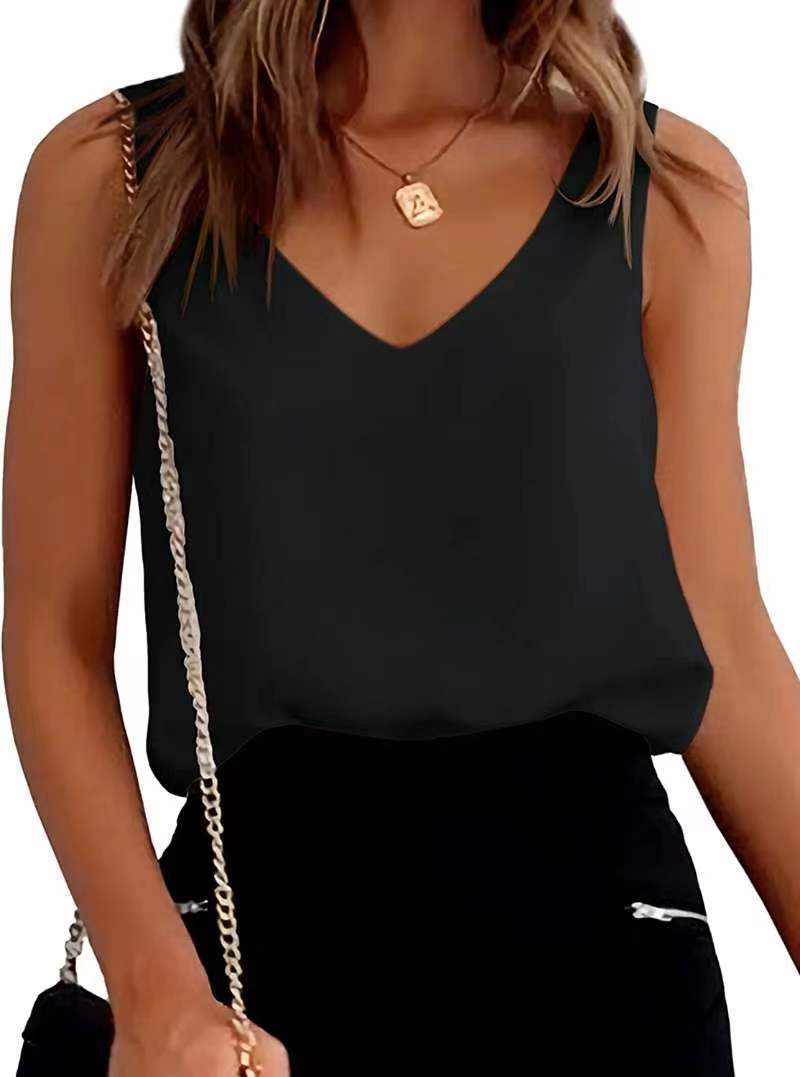 V Neck Sleeveless Tank Top - Main Image