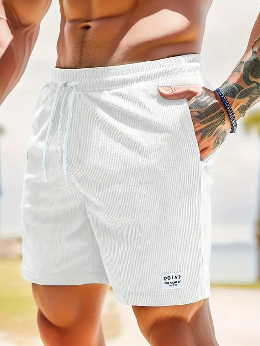 Mens Drawstring Corduroy Shorts