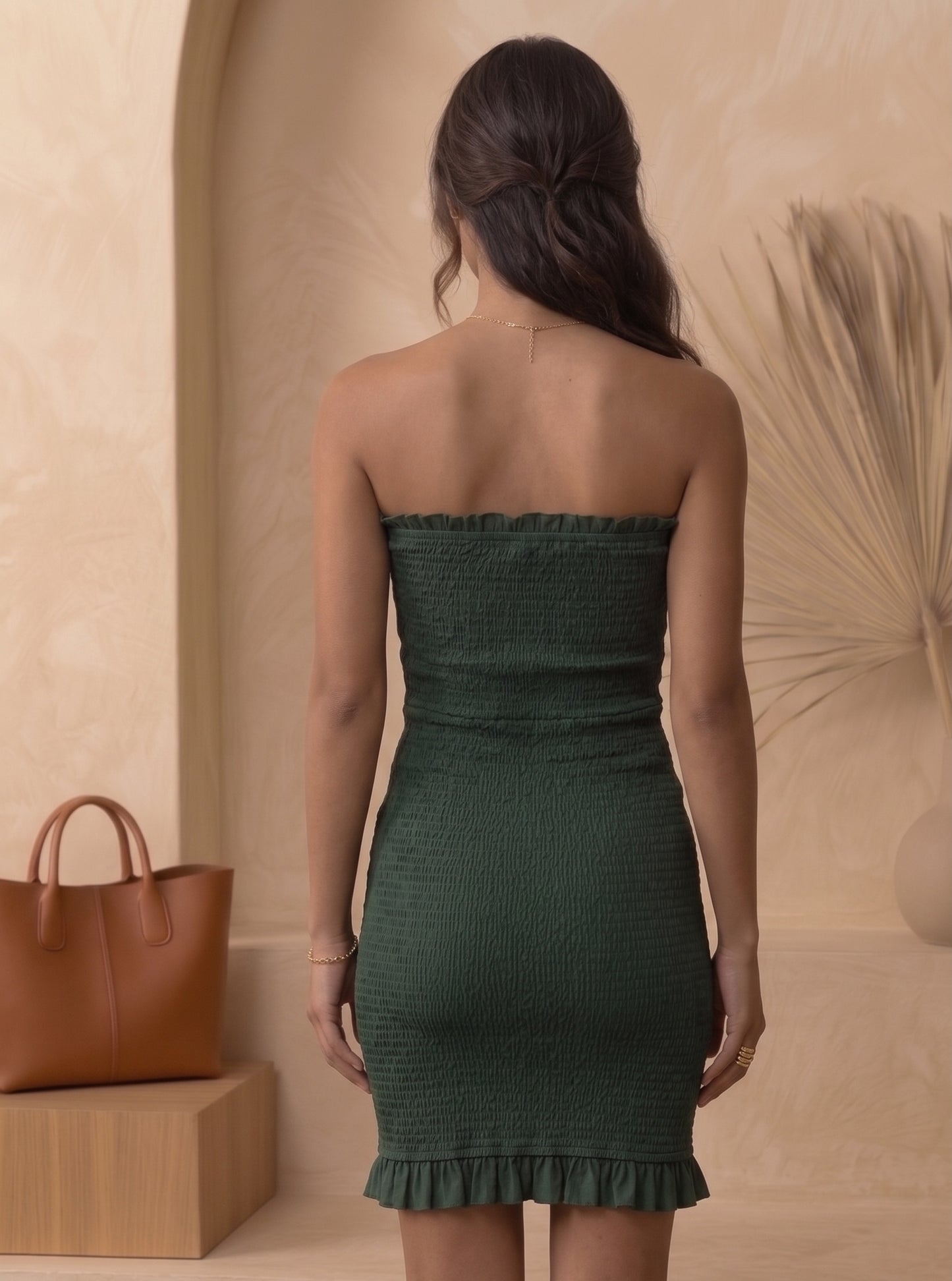 Solid Smocked Short Dress