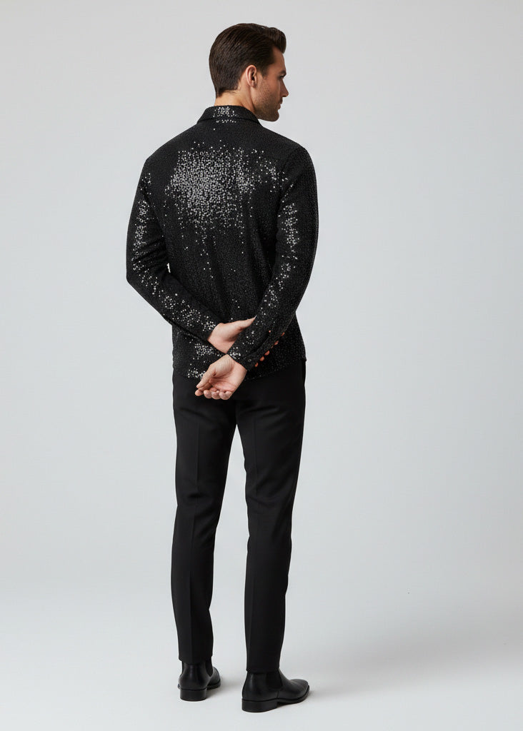 Sequins Long Sleeve Shirt