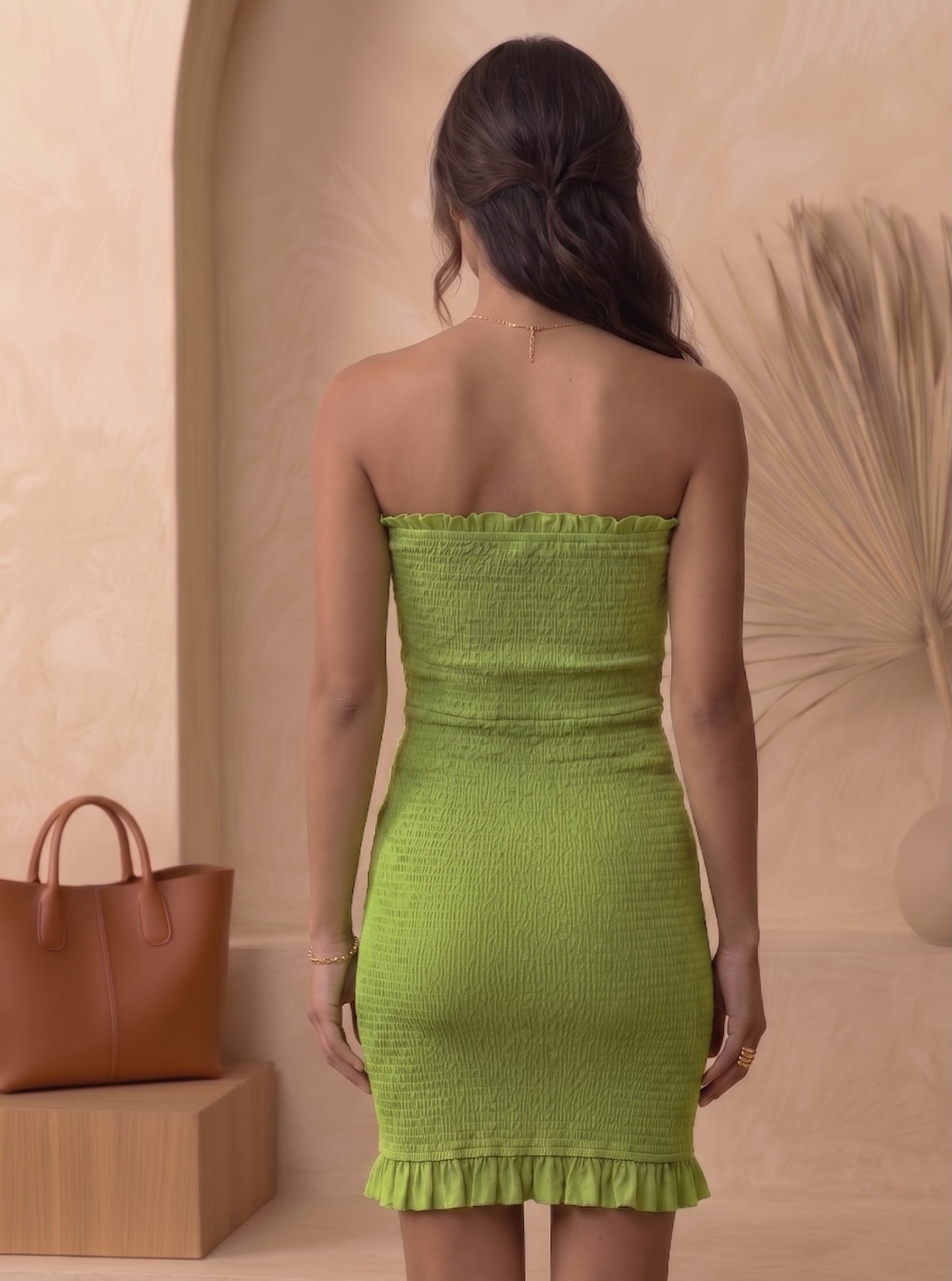 Solid Smocked Short Dress