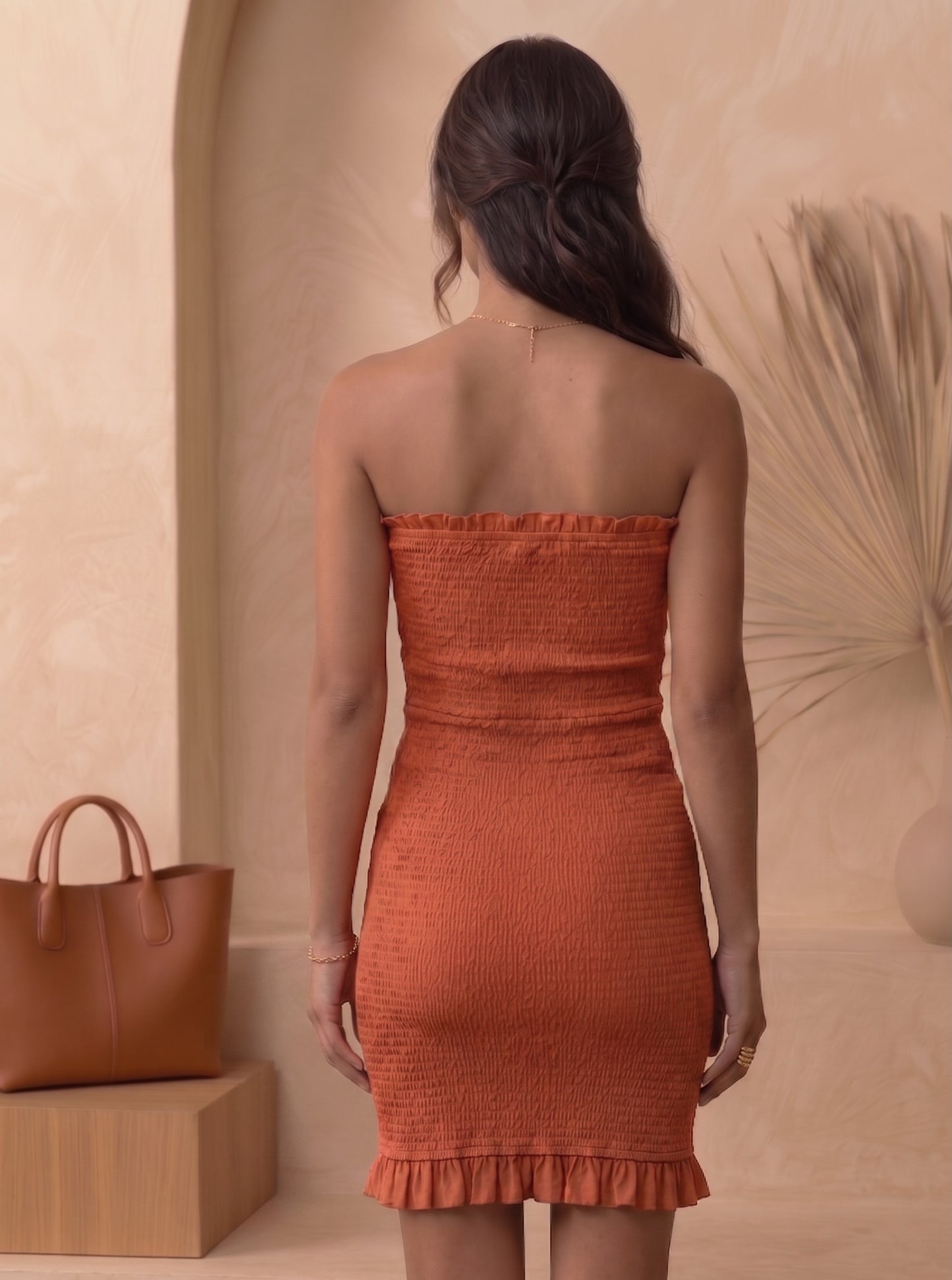 Solid Smocked Short Dress