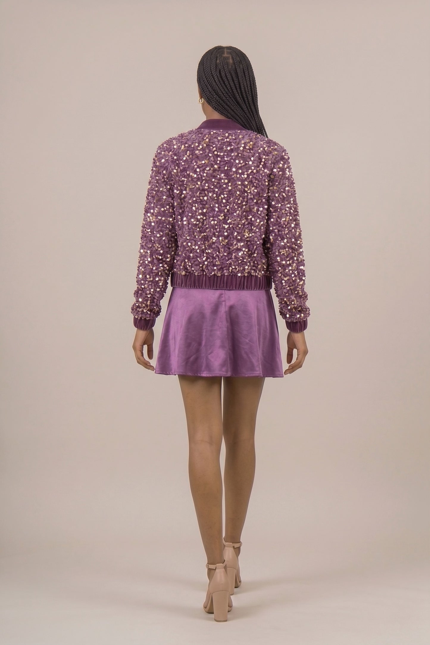 Glammy Bomber Co-ord Set Purple