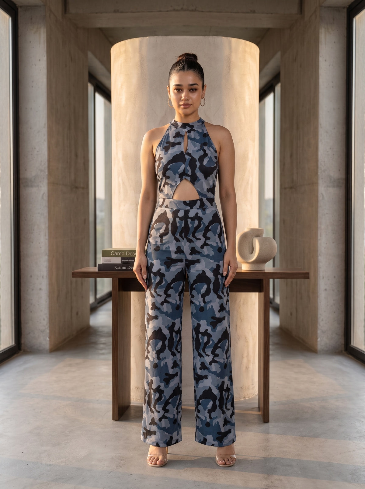 Kylie Cut-out Camo Jumpsuit