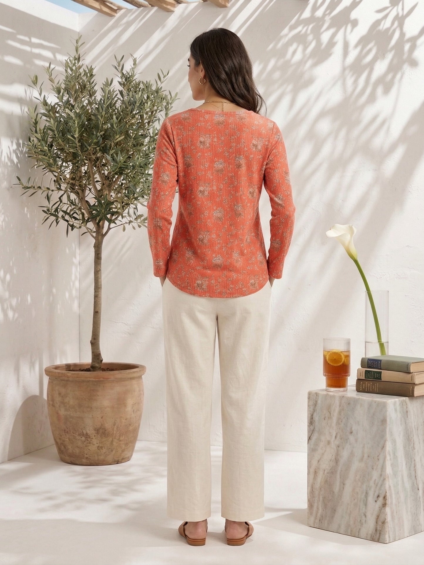 Coral Long Top