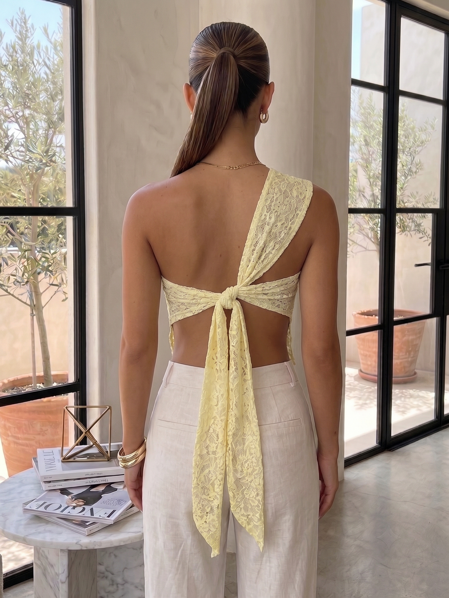 Lace Backless Top