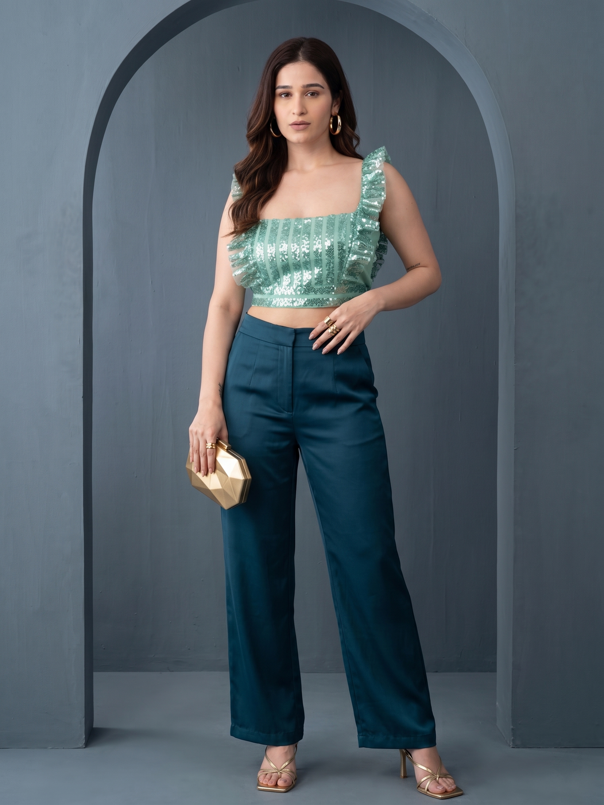 Square Neck Frill Top