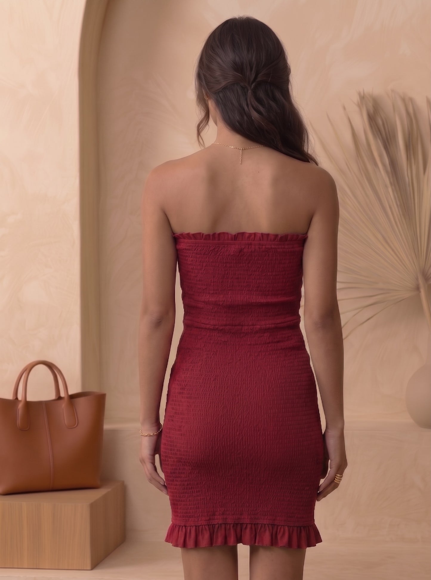Solid Smocked Short Dress