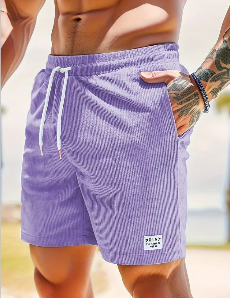 Mens Drawstring Corduroy Shorts