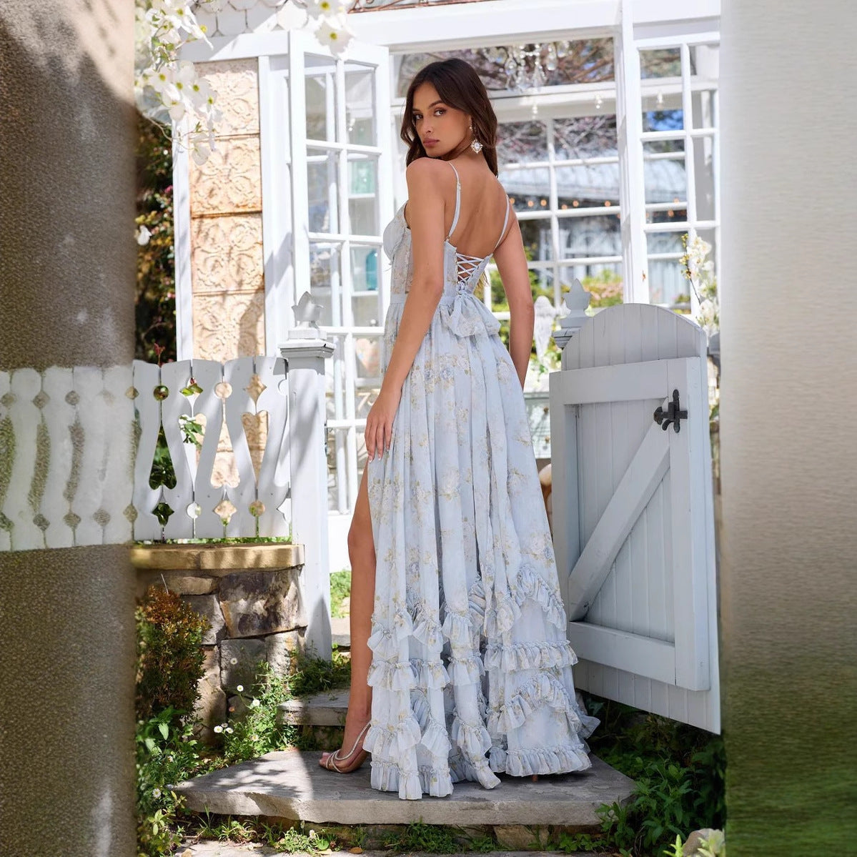 Ruffle Corset Sling Dress