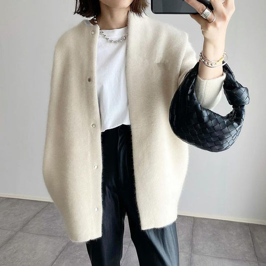 Loose Round Neck Cardigan Jacket