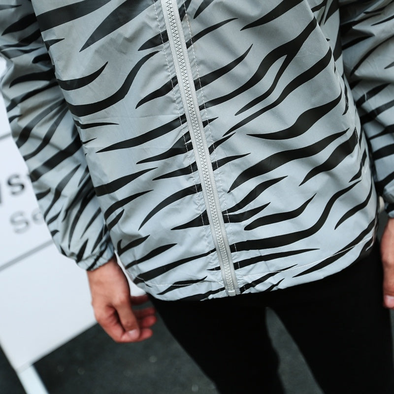 Zebra Pattern Reflective Hoodie