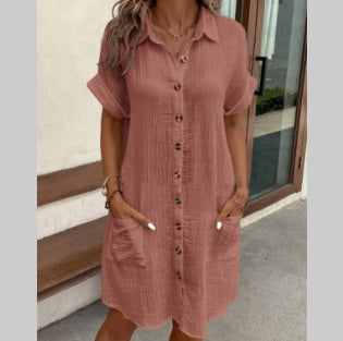 Short Sleeve Shirt Dress