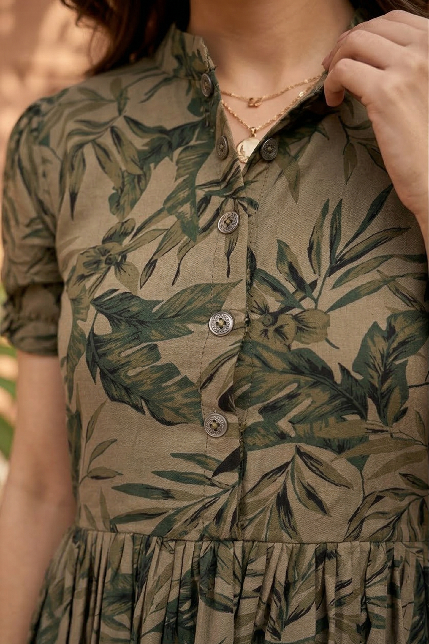 Tropical Flared Short Dress