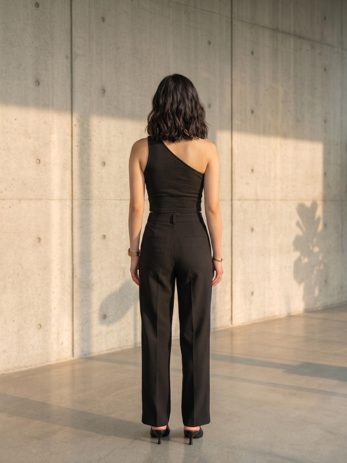 Hannah Double Strap One-shoulder Crop Top