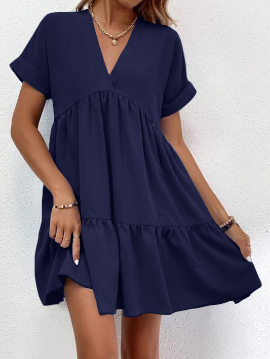 V-neck Tiered Dress