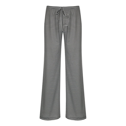 Striped Print Wide Leg Pants