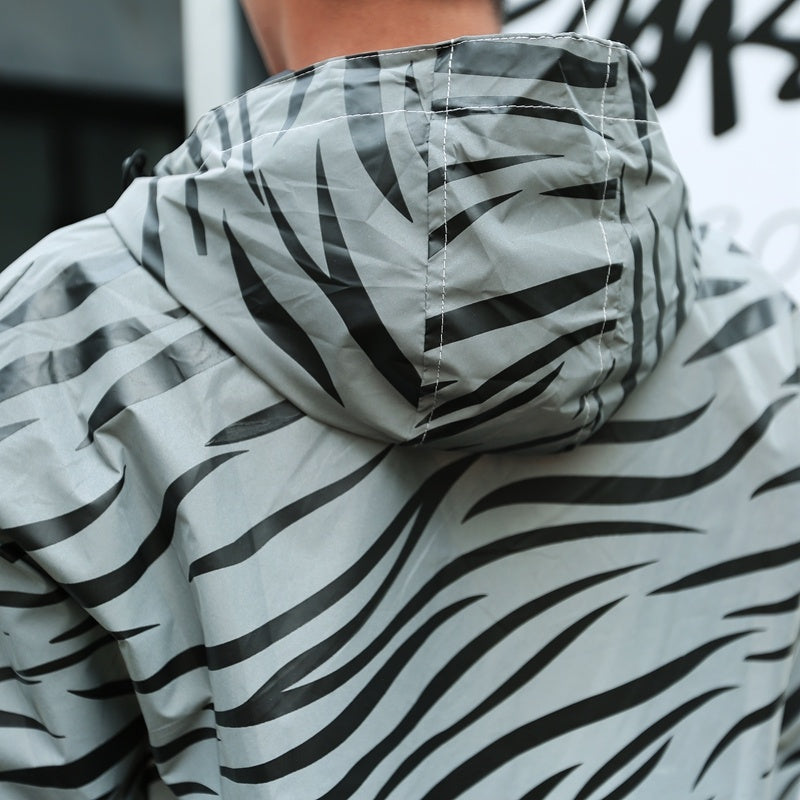 Zebra Pattern Reflective Hoodie