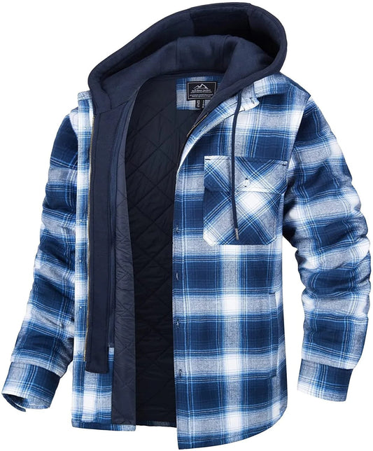 Padded Long Sleeves Loose Plaid Jacket