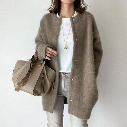 Loose Round Neck Cardigan Jacket