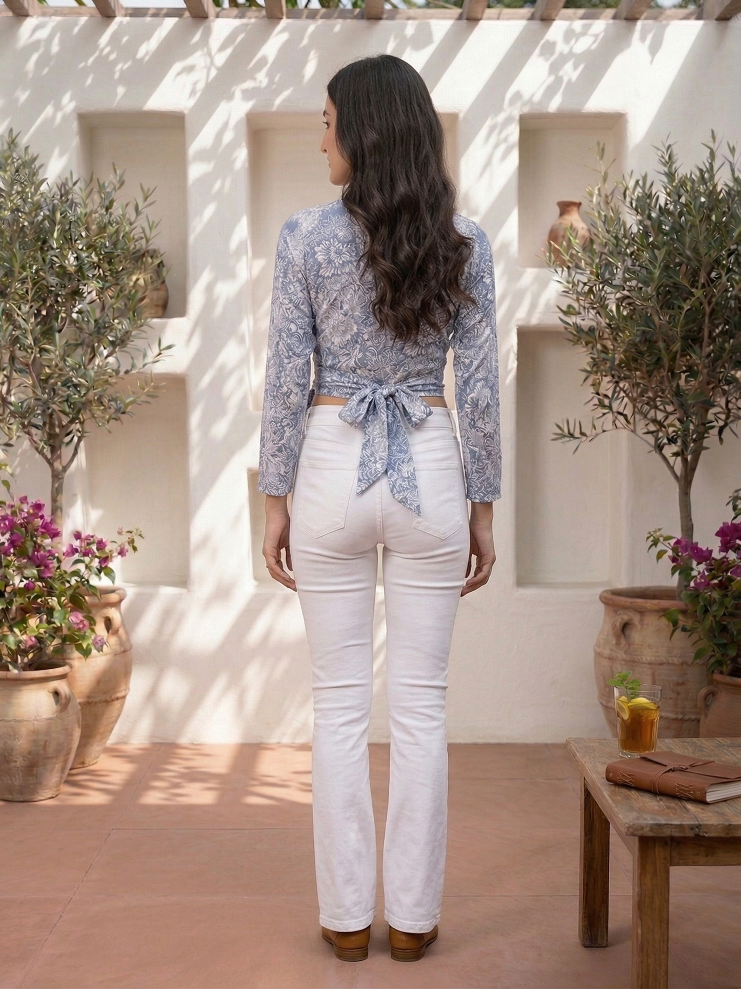 Indigo Wrap Top