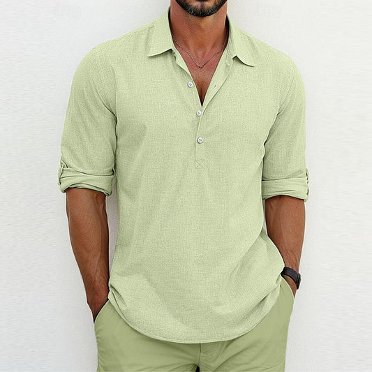 Solid Color Polo Collar Shirts