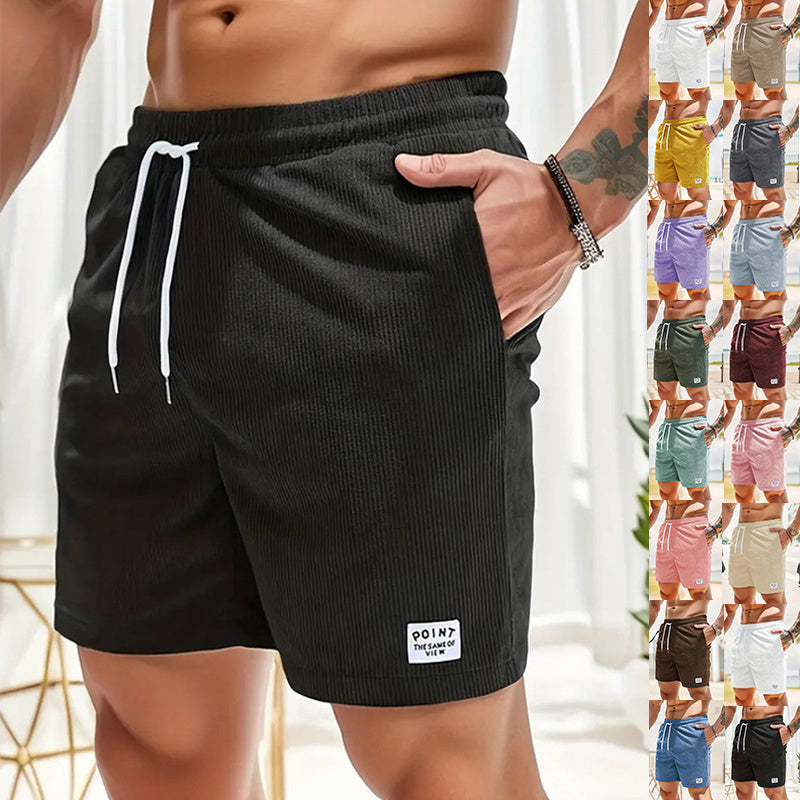 Mens Drawstring Corduroy Shorts