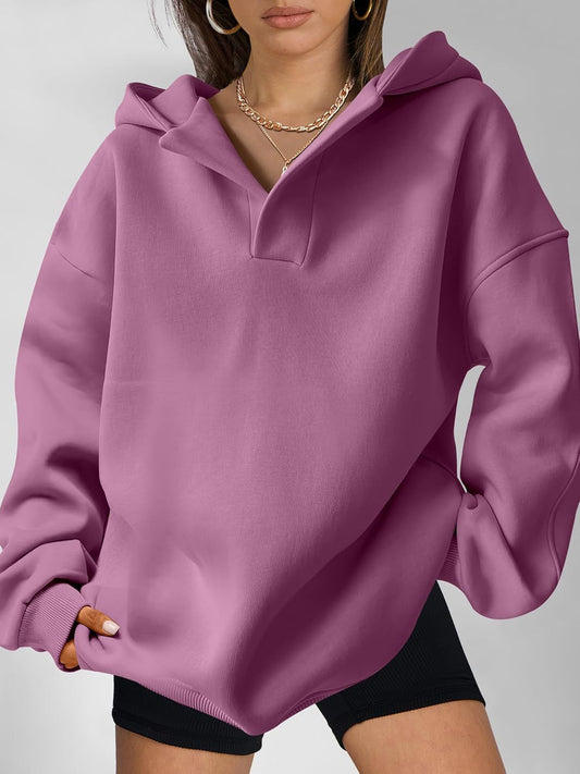 Long Sleeve Hooded Loose Sweater