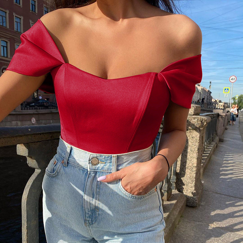 Off-shoulder Corset Tube Top