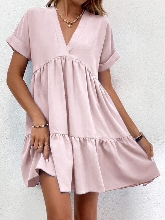 V-neck Tiered Dress