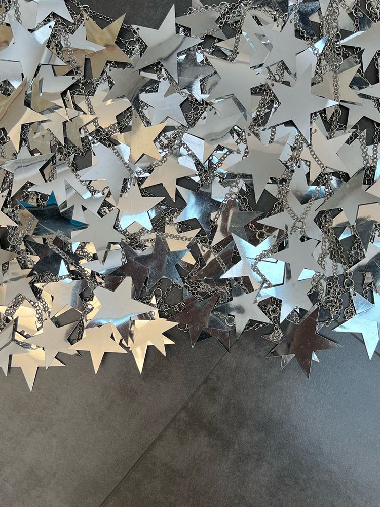 Metallic Five-pointed Star Skirt& Top Co-ord Set