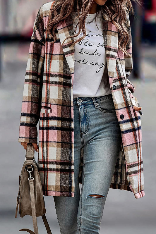 Plaid Long Jacket With Pockets