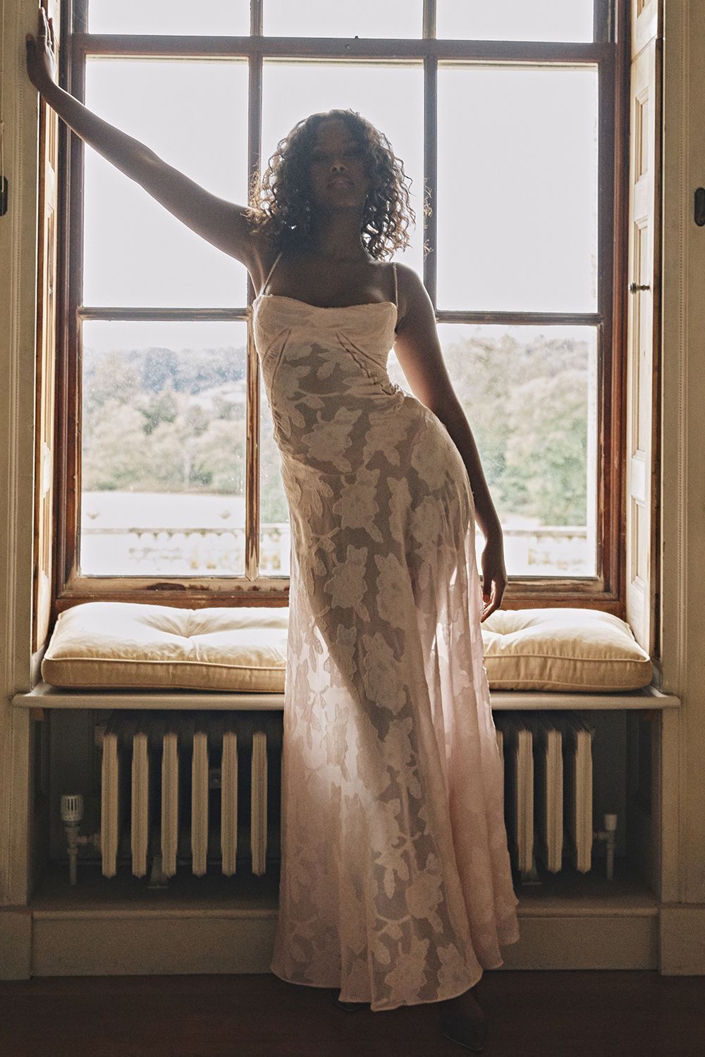 Flowers Lace Back Tie-up Strap Dress