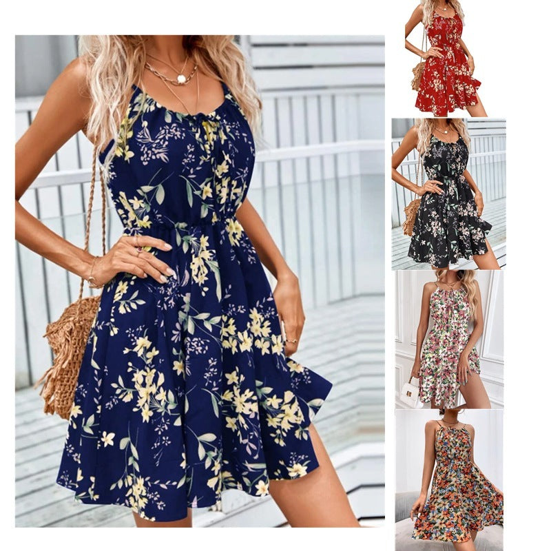 Floral Print Fit & Flare Short Dress