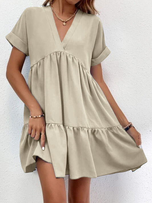 V-neck Tiered Dress