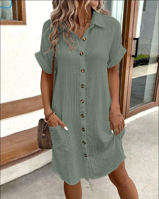 Short Sleeve Shirt Dress