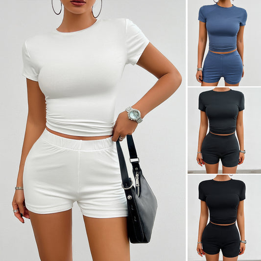 Slim Fit Crop Top & Shorts Co-ord Set