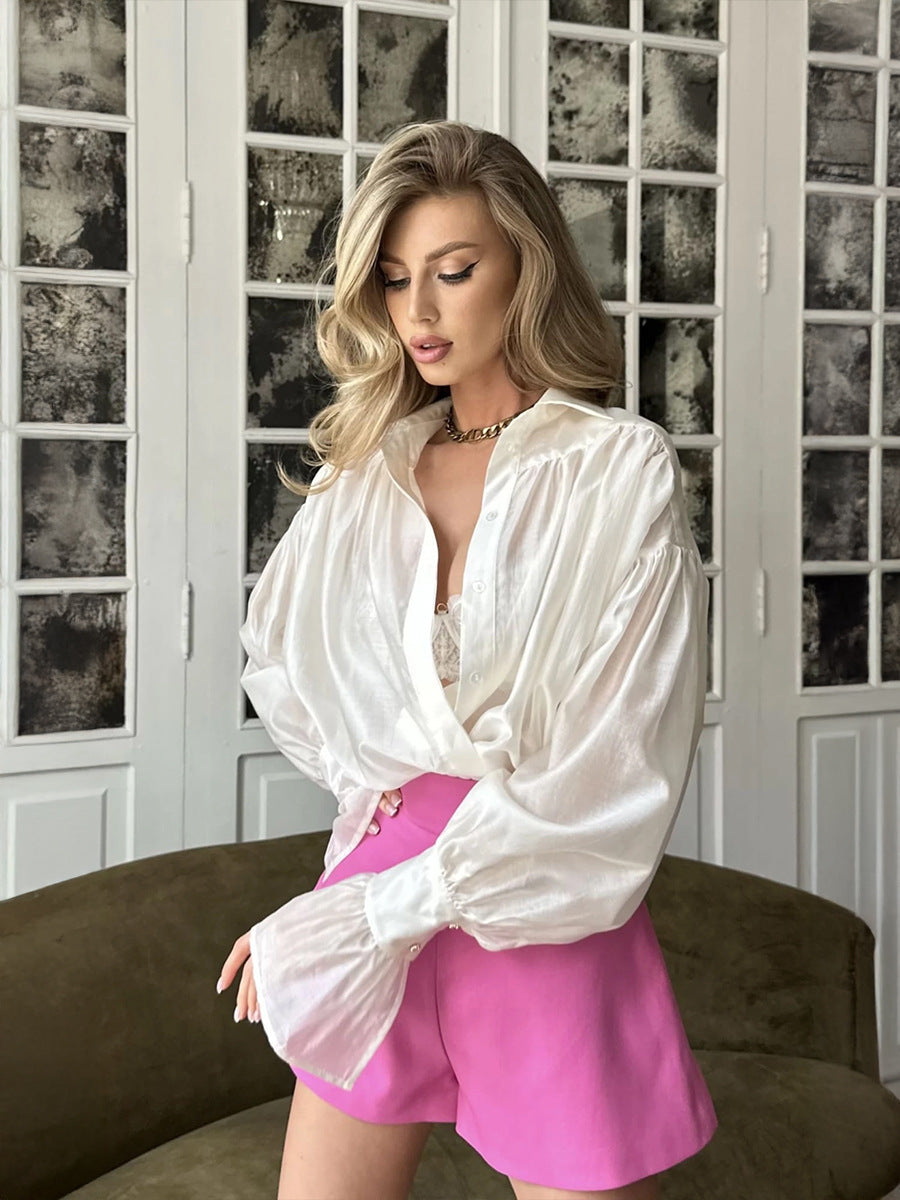 French Lantern Sleeve Shirt