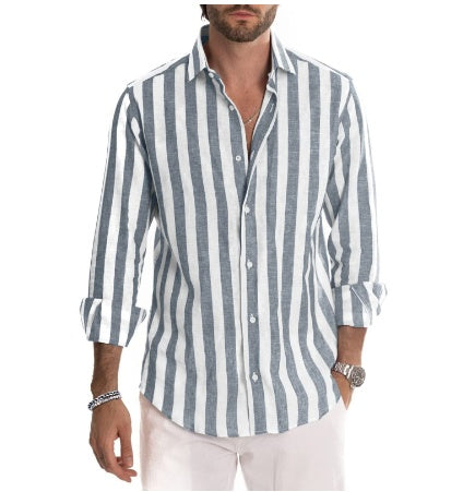 Striped Long-sleeved Casual Shirt