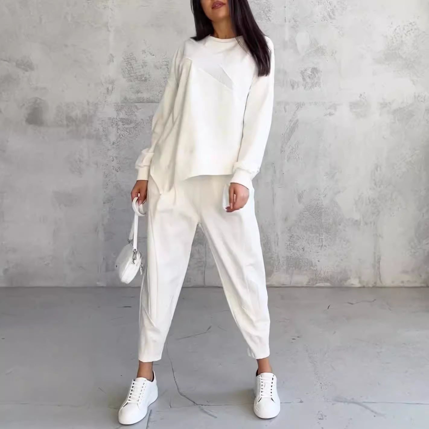 Round Neck Long-sleeve Sweater & Trousers Co-ord Set