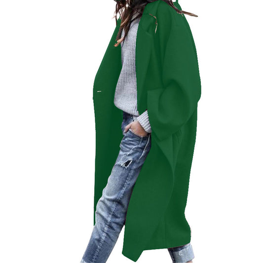 Single Breasted Long Coat With Pockets